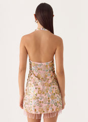 Ellerie Beaded Mini Dress - Pink