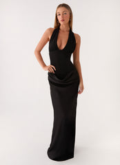 Emaretta Halter Maxi Dress - Black