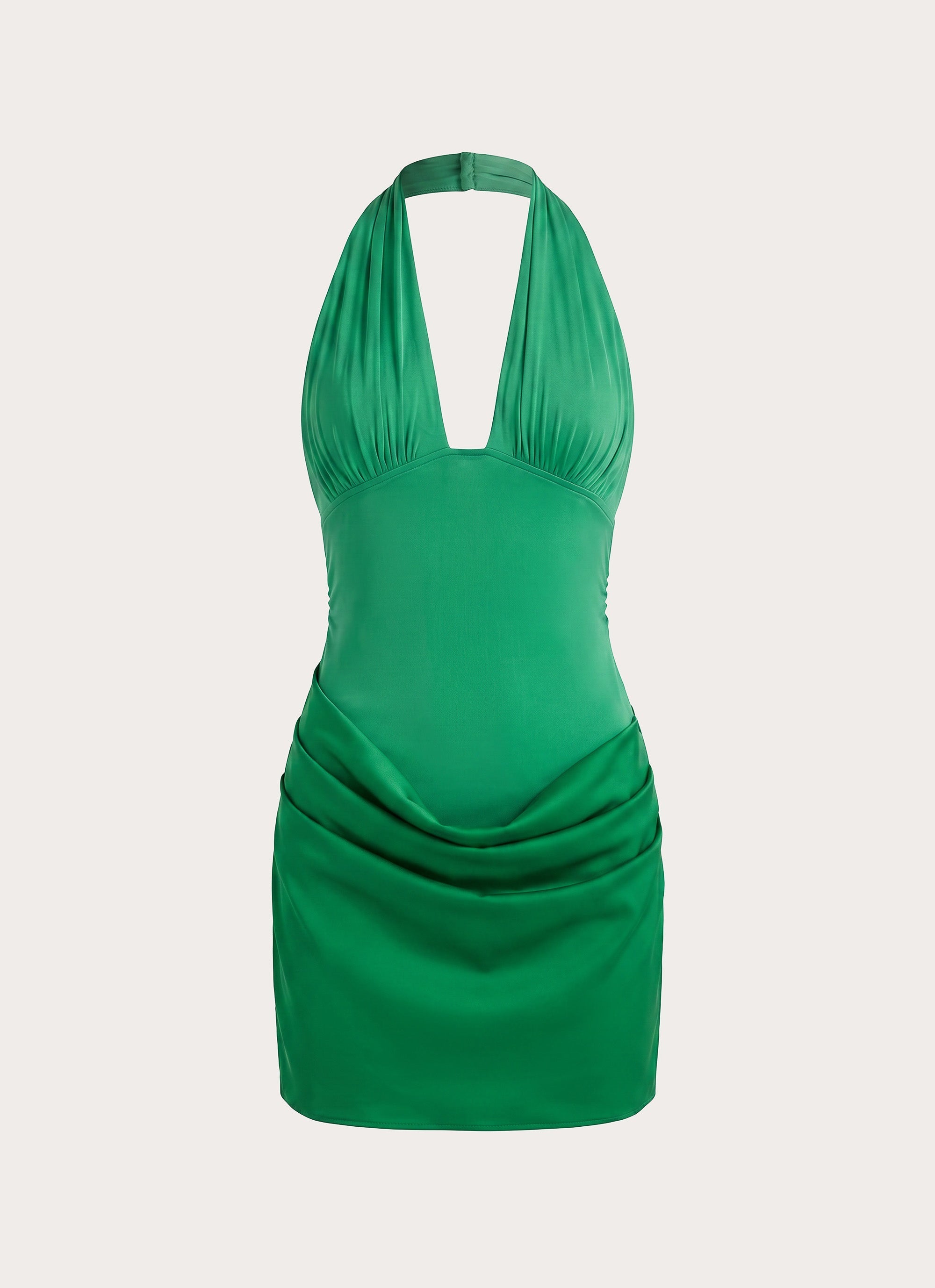 Emaretta Halter Mini Dress - Emerald Green