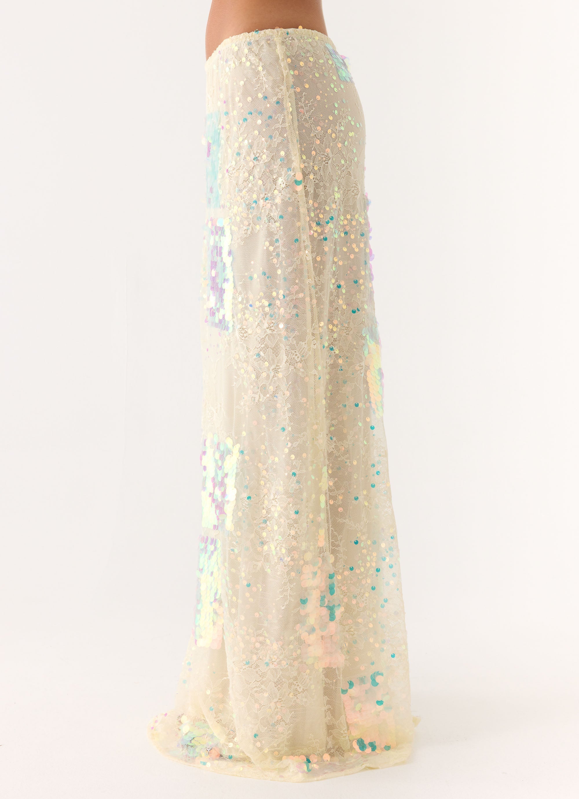Erinah Sequin Maxi Skirt - Yellow
