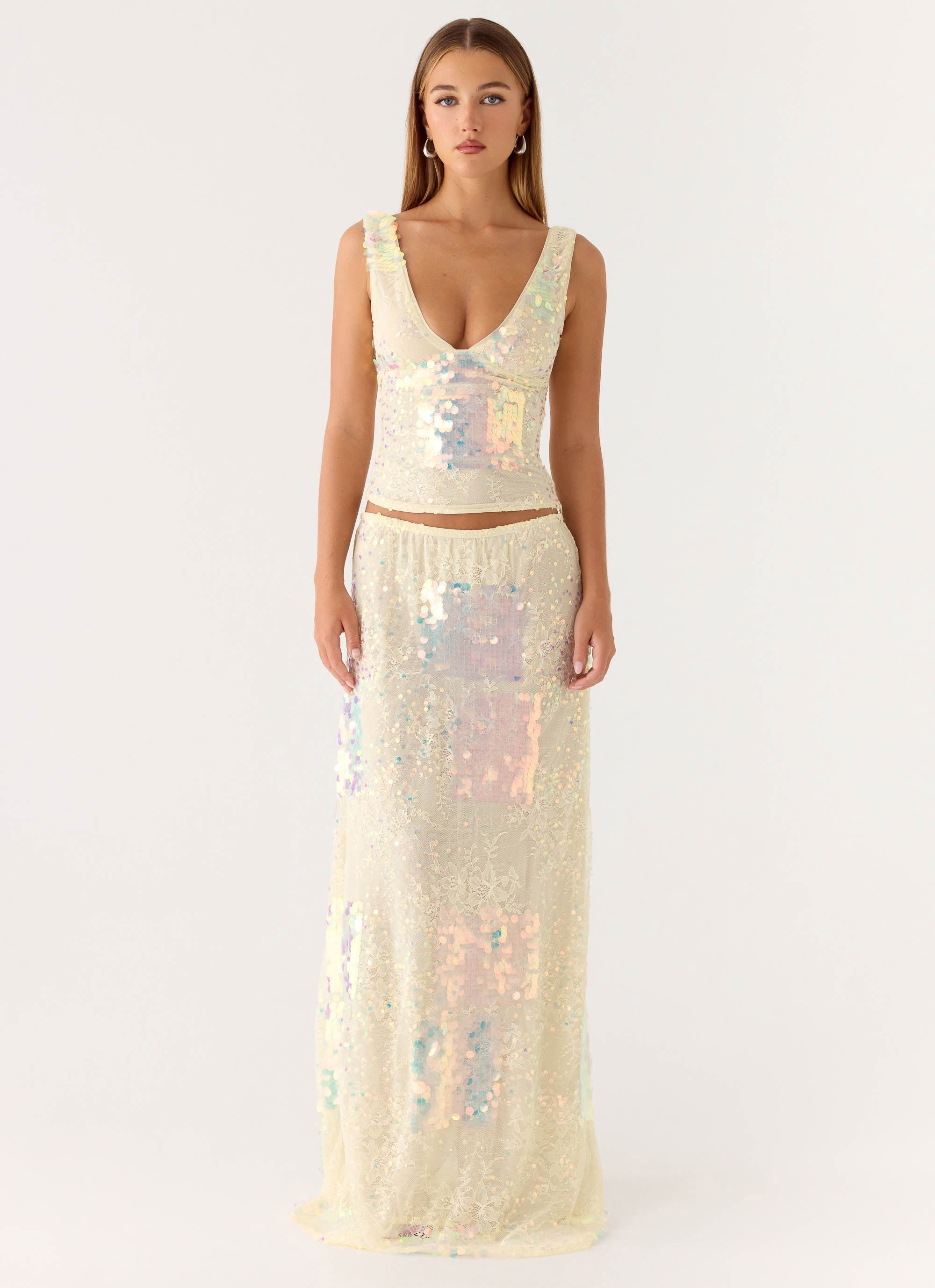 Erinah Sequin Top - Yellow
