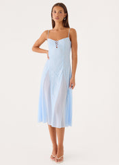 Erynda Midi Dress - Blue