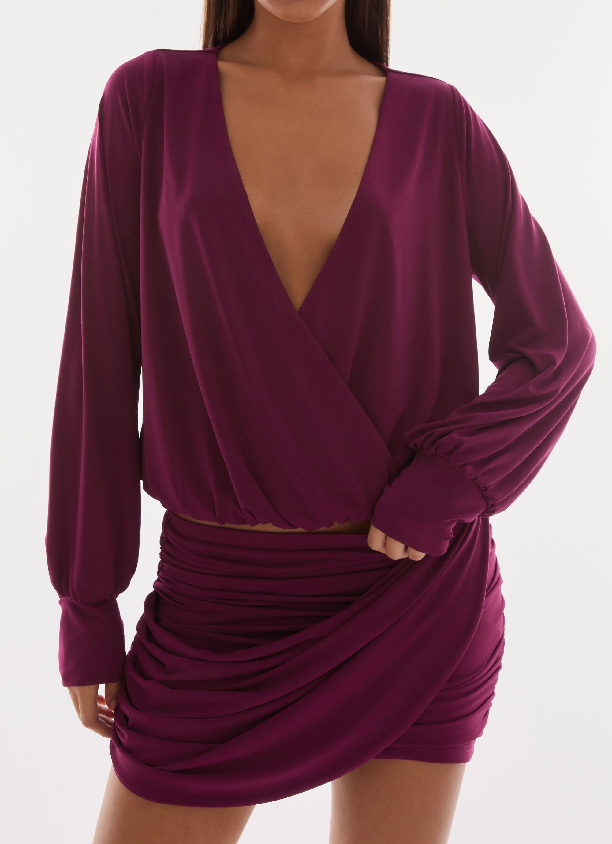 Ettah Long Sleeve Top - Plum