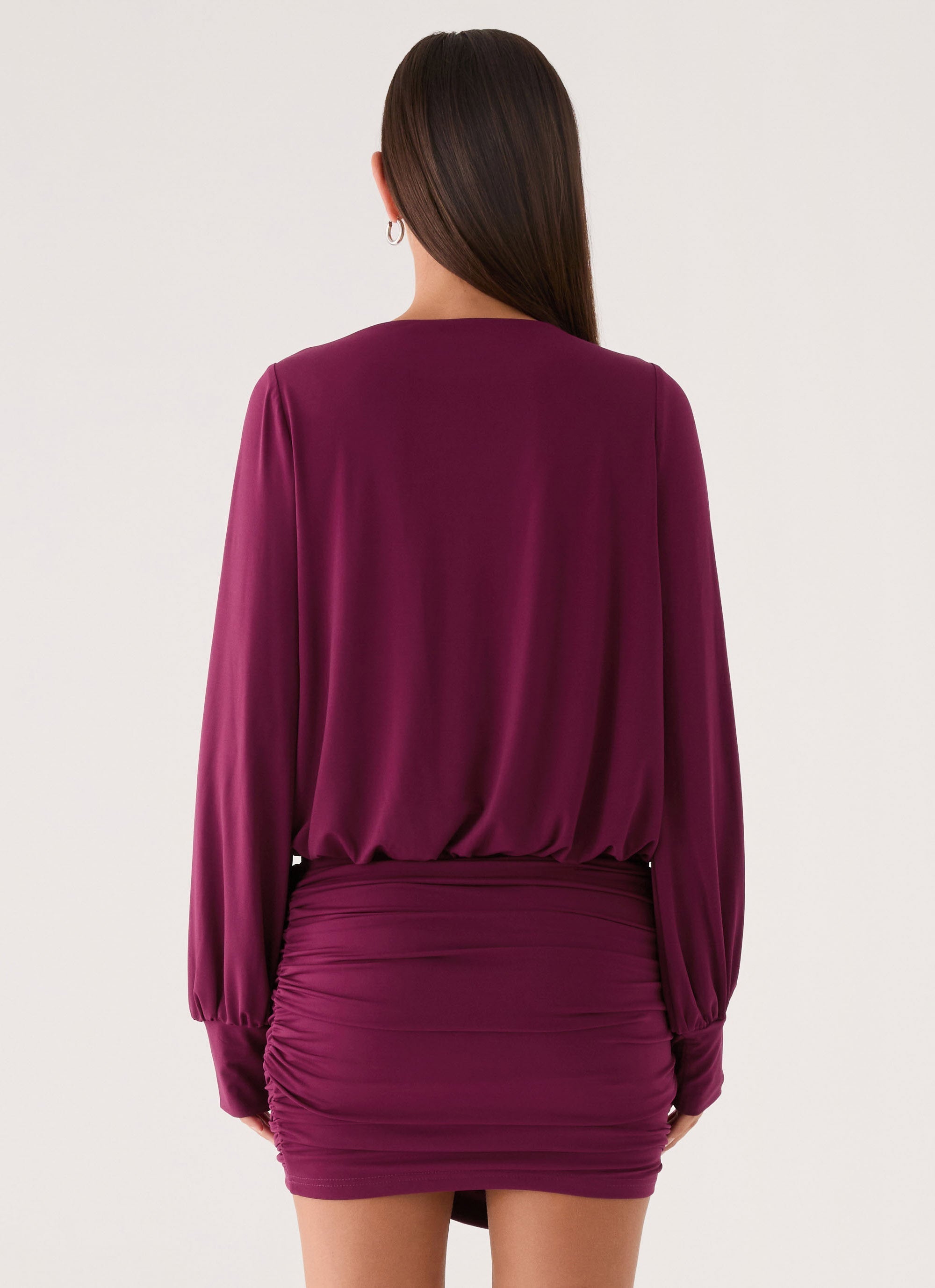 Ettah Wrap Mini Skirt - Plum