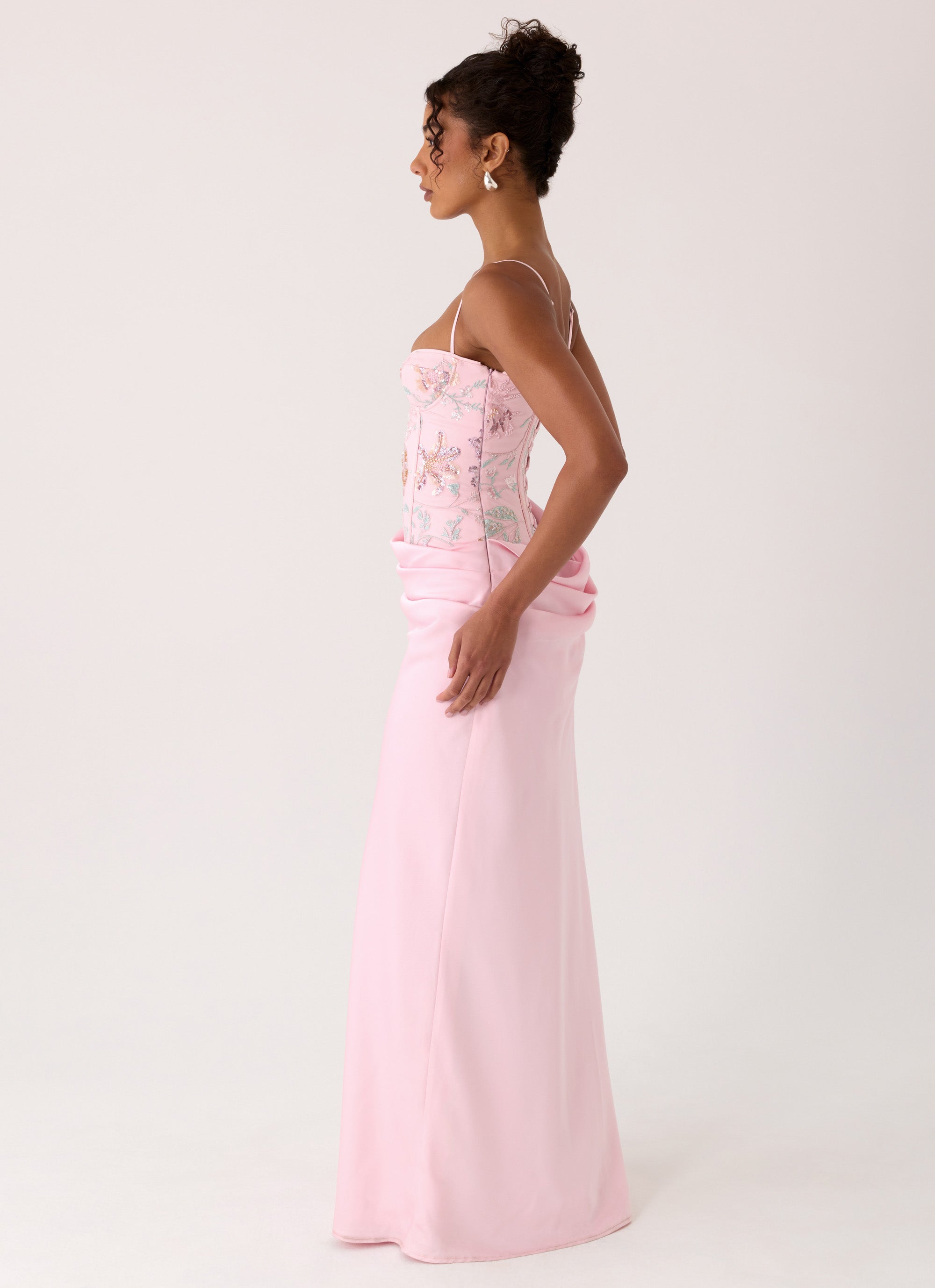 Euphoric Beaded Maxi Dress - Pink Everbloom