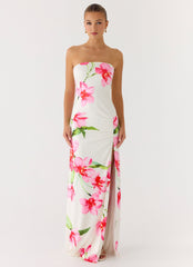 Erivo Strapless Maxi Dress - Ivory Reef