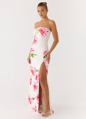 Erivo Strapless Maxi Dress - Ivory Reef