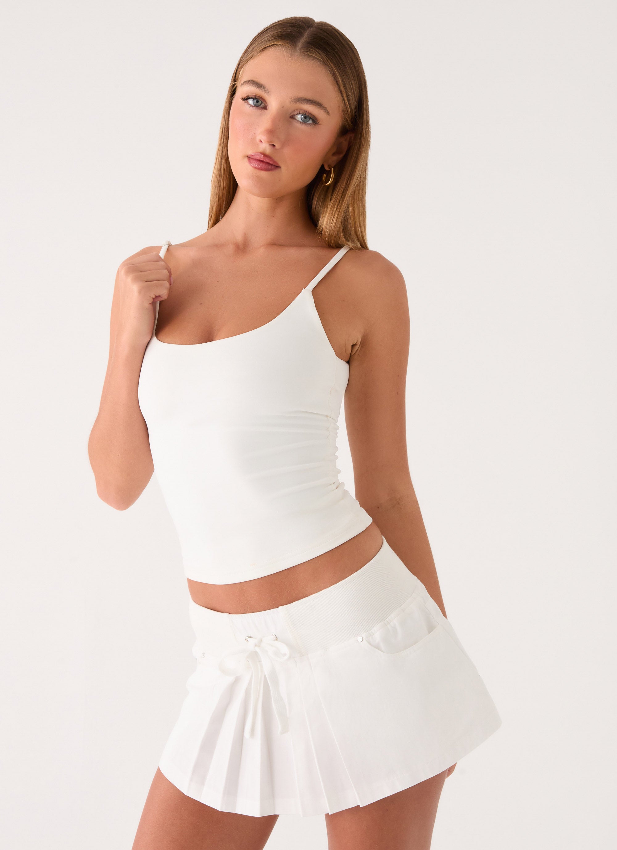 Evrin Cargo Mini Skort - White