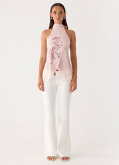 Flip It Embellished Top - Baby Pink