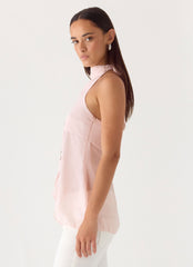 Flip It Embellished Top - Baby Pink