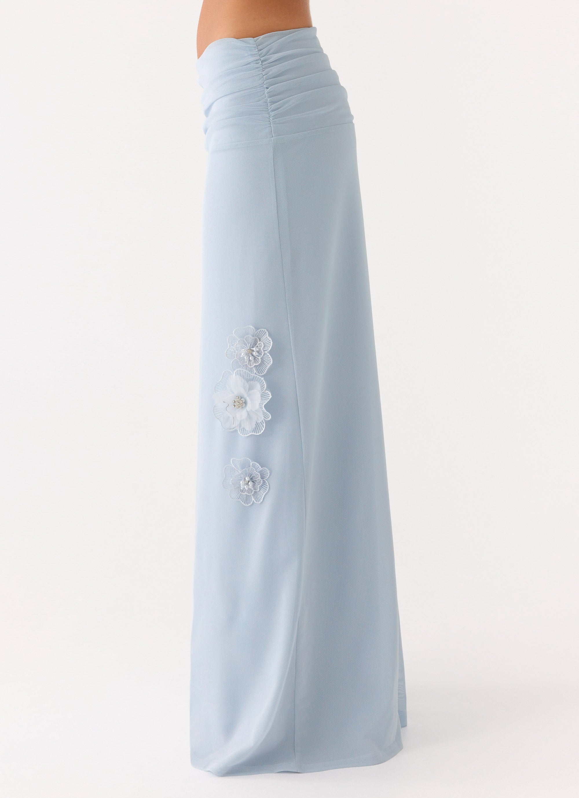 Fleur Power Maxi Skirt - Blue