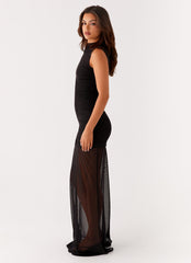 Fondly Mesh Maxi Dress - Black