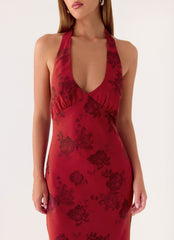 Freja Maxi Dress - Cherry Rose