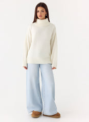 Gabrielle Knit Sweater - Ivory Cream