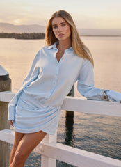 Galilea Shirt Mini Dress - Blue