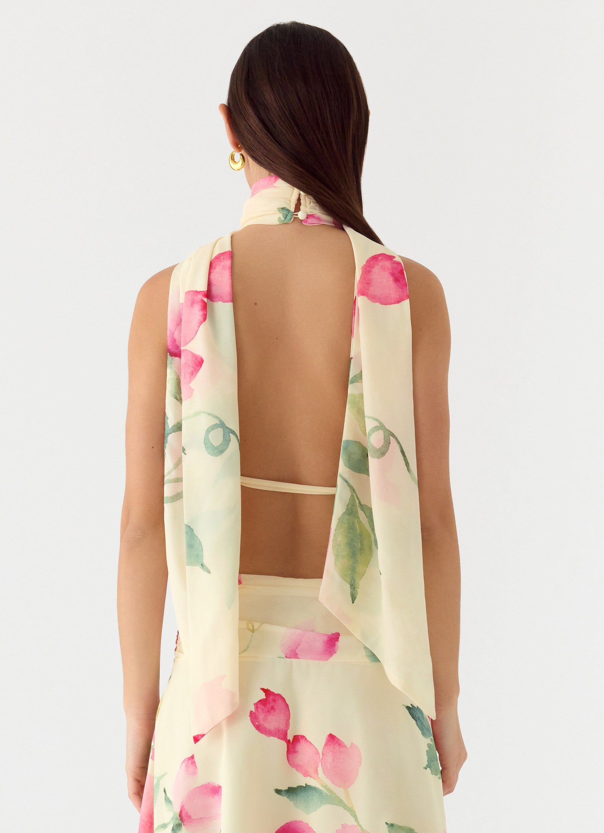 Get Me Halter Backless Top - Lemon Soleil
