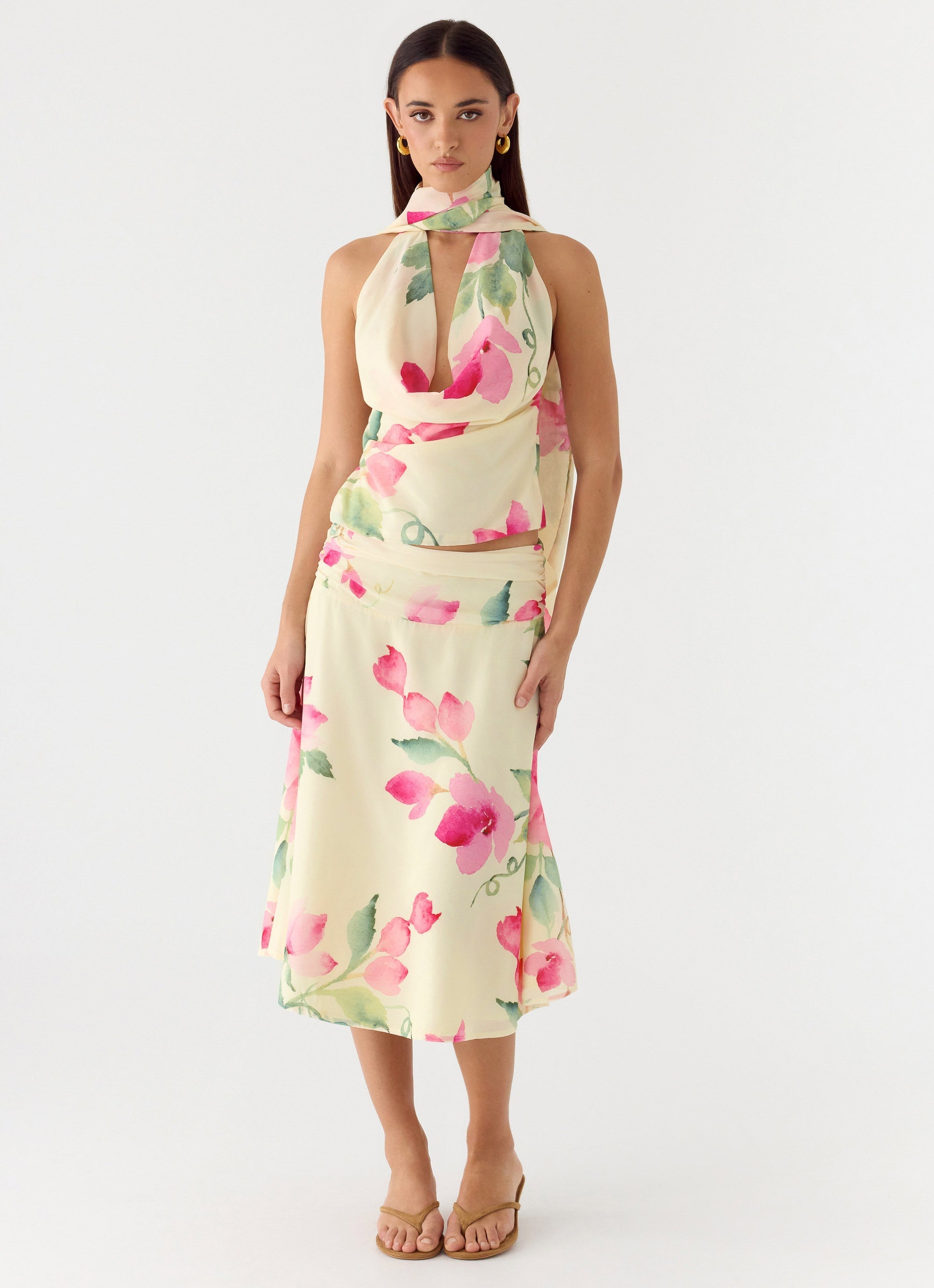 Get Me Halter Backless Top - Lemon Soleil