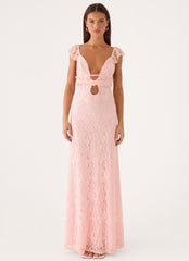 Giulia Lace Maxi Dress - Pink