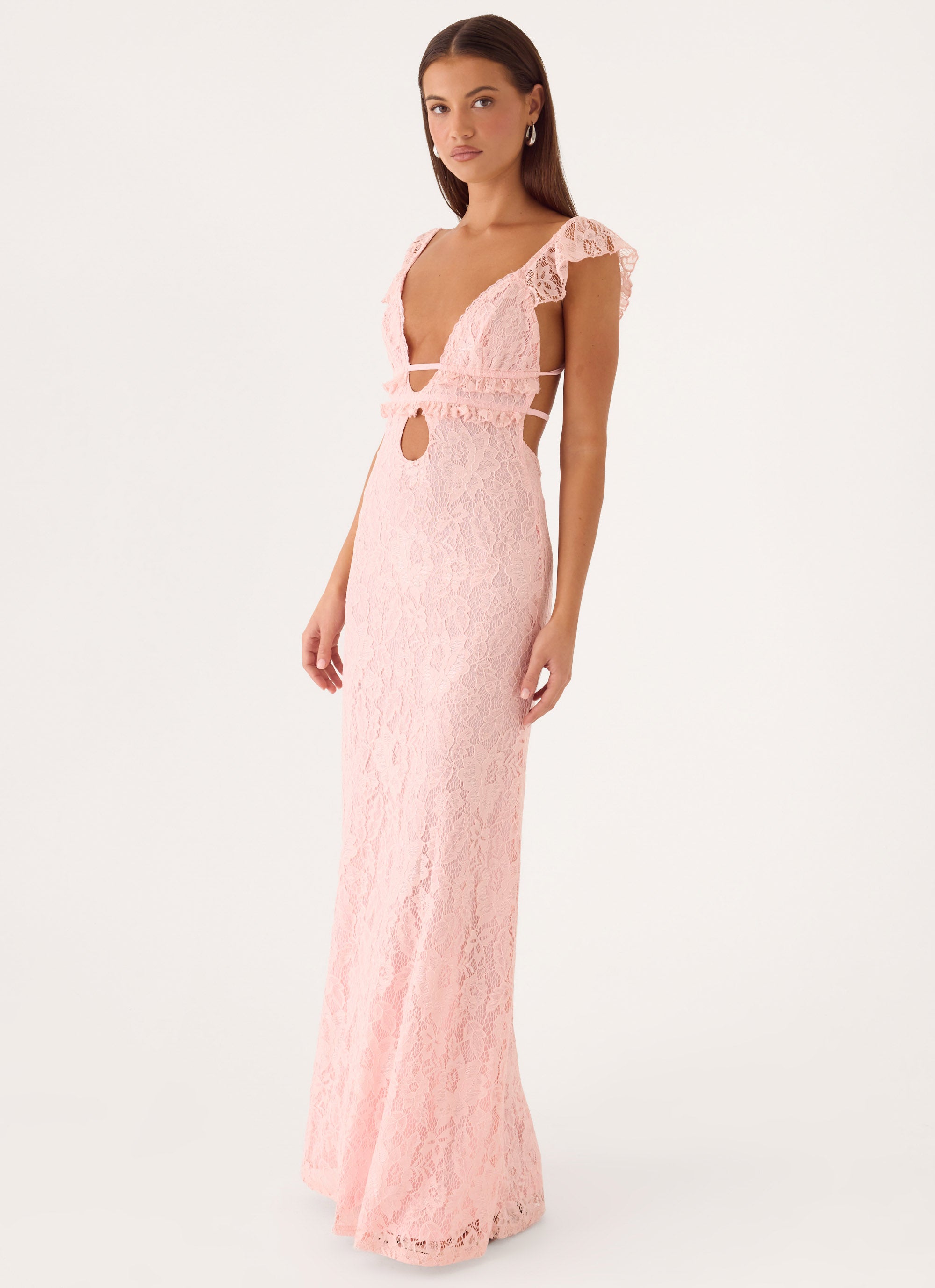 Giulia Lace Maxi Dress - Pink
