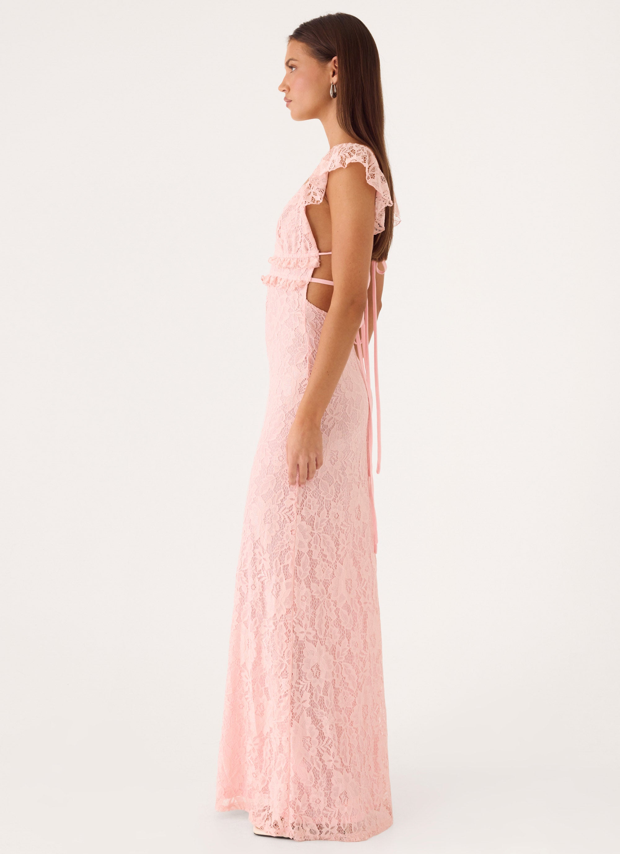Giulia Lace Maxi Dress - Pink