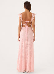 Giulia Lace Maxi Dress - Pink