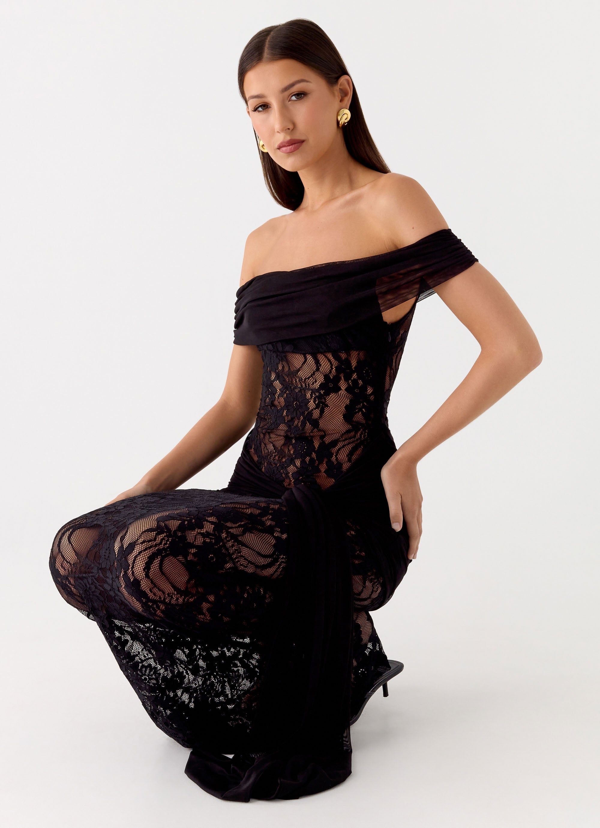 Gracie Twist Maxi Dress - Black