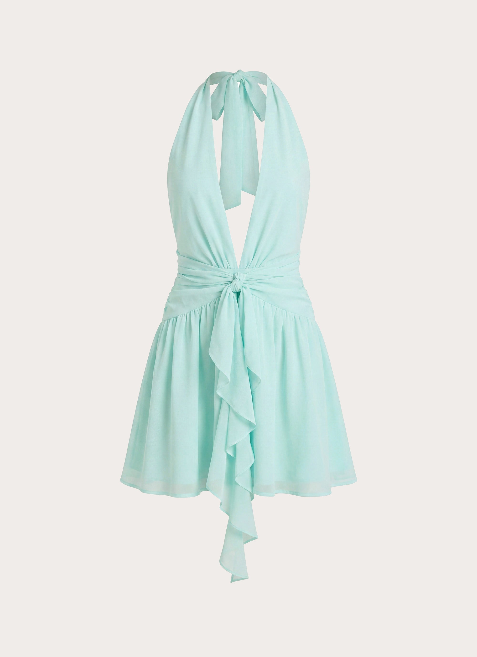 Guide You Halter Neck Mini Dress - Aqua