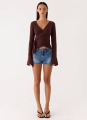 Halo Knit Top - Chocolate