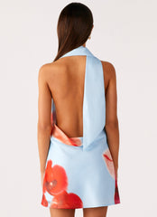 Heidi Mini Dress - Turquoise Bloom