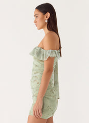 Hidden Gesture Mini Dress - Wispy Fern
