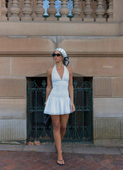 Holden Mini Dress - White Polkadot