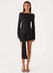 Holiday Scene Mini Dress - Black