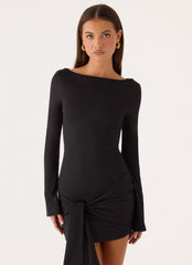 Holiday Scene Mini Dress - Black