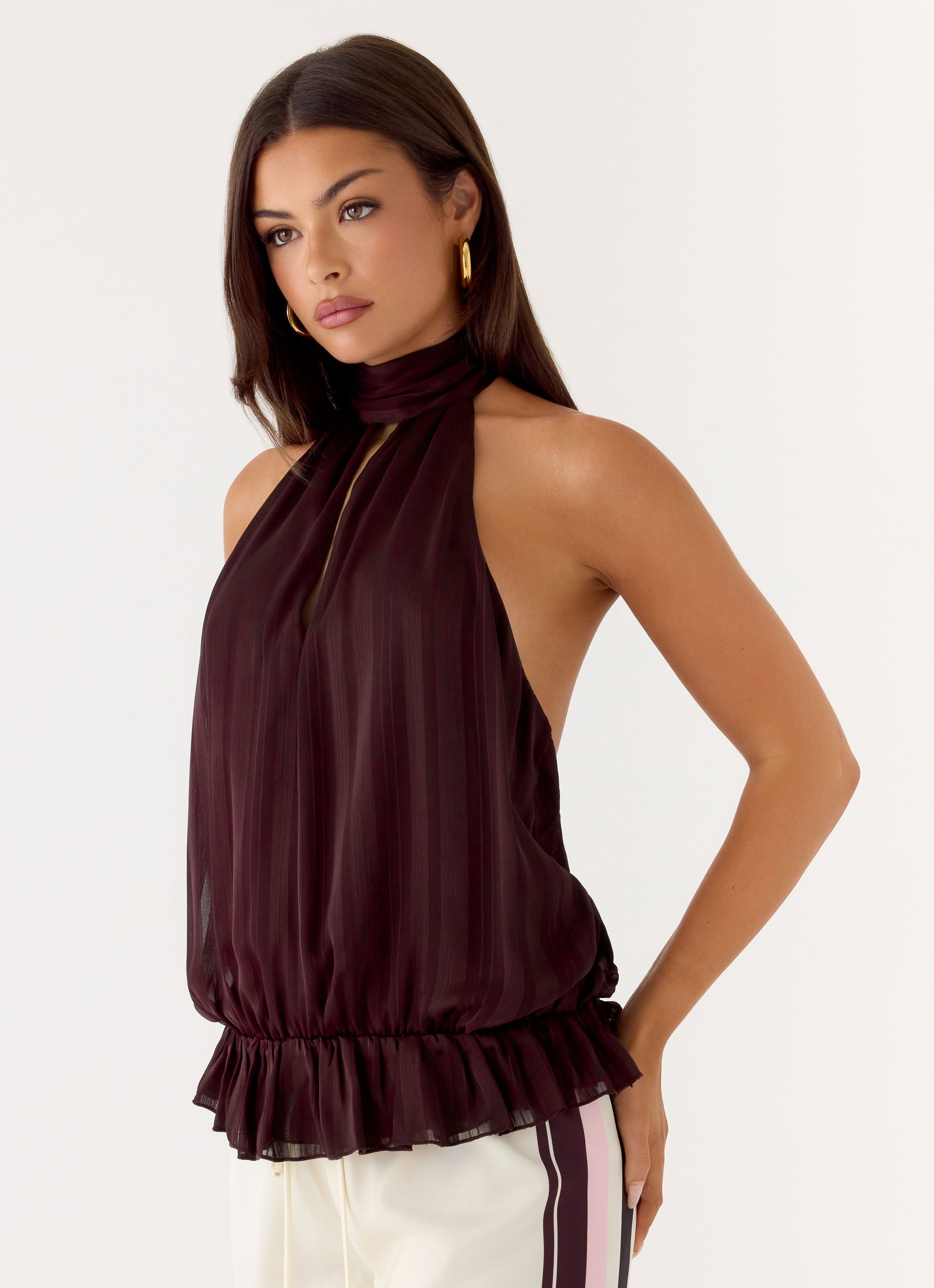 Hydro Halter Top - Aubergine