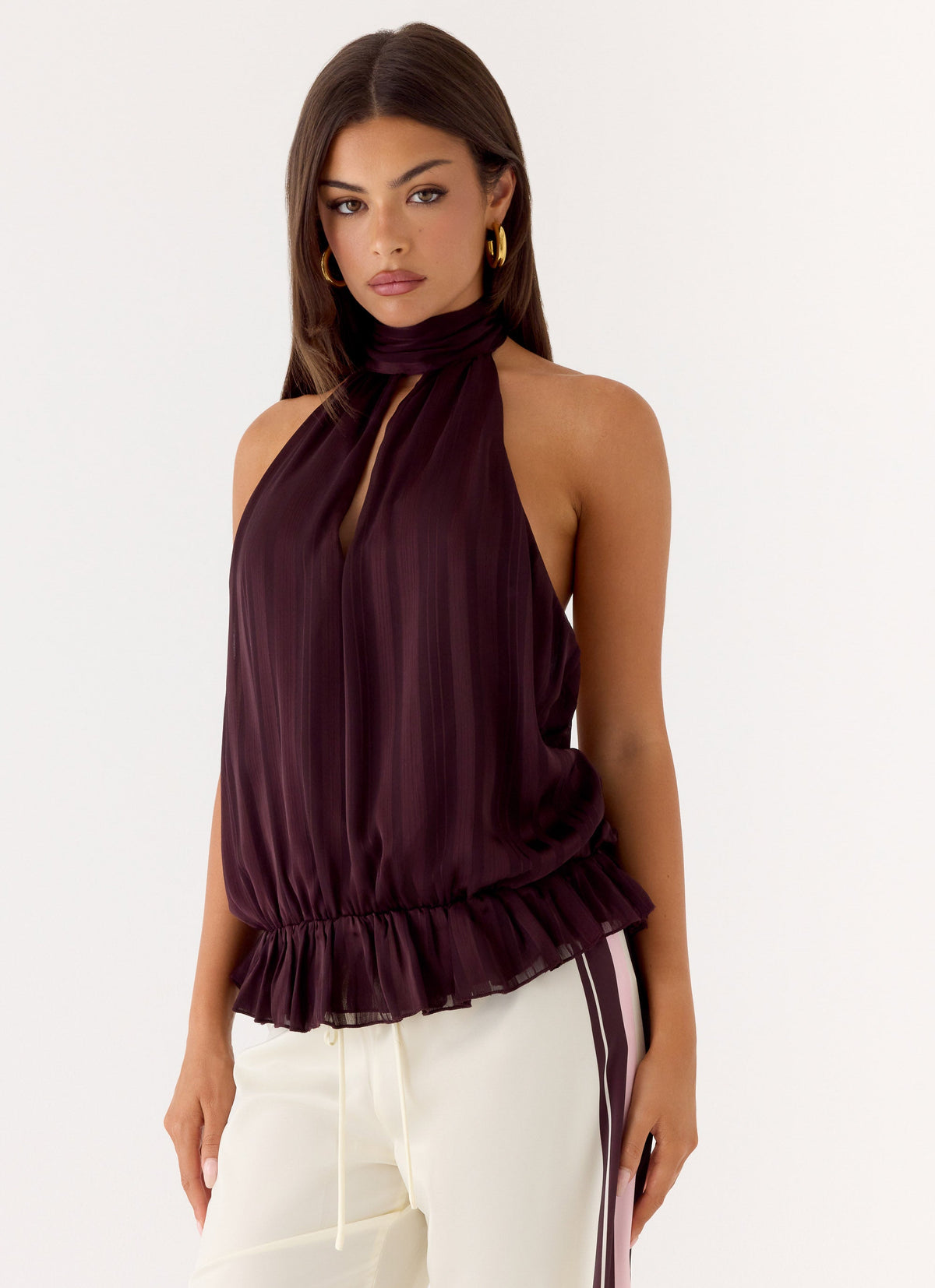 Hydro Halter Top - Aubergine