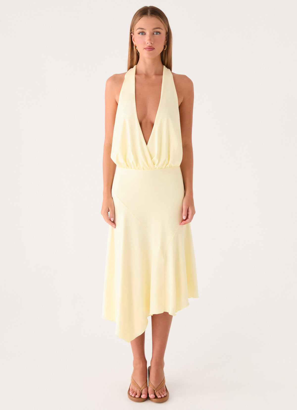 Ignite It Midi Dress - Lemon
