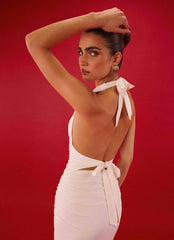 Ilaria Halter Maxi Dress - White