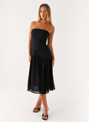 Imagination Strapless Midi Dress - Black