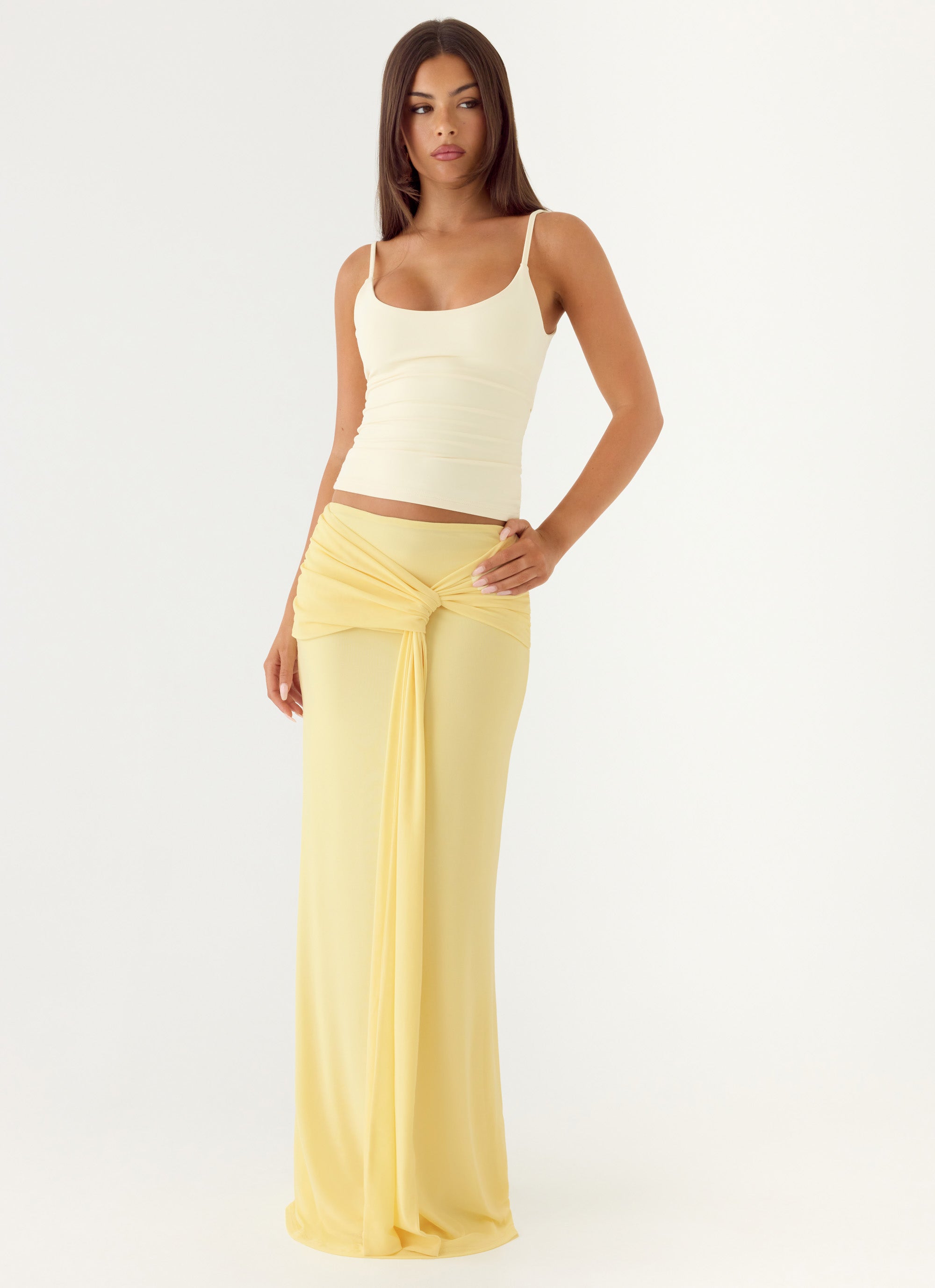 In Destiny Wrap Maxi Skirt - Yellow