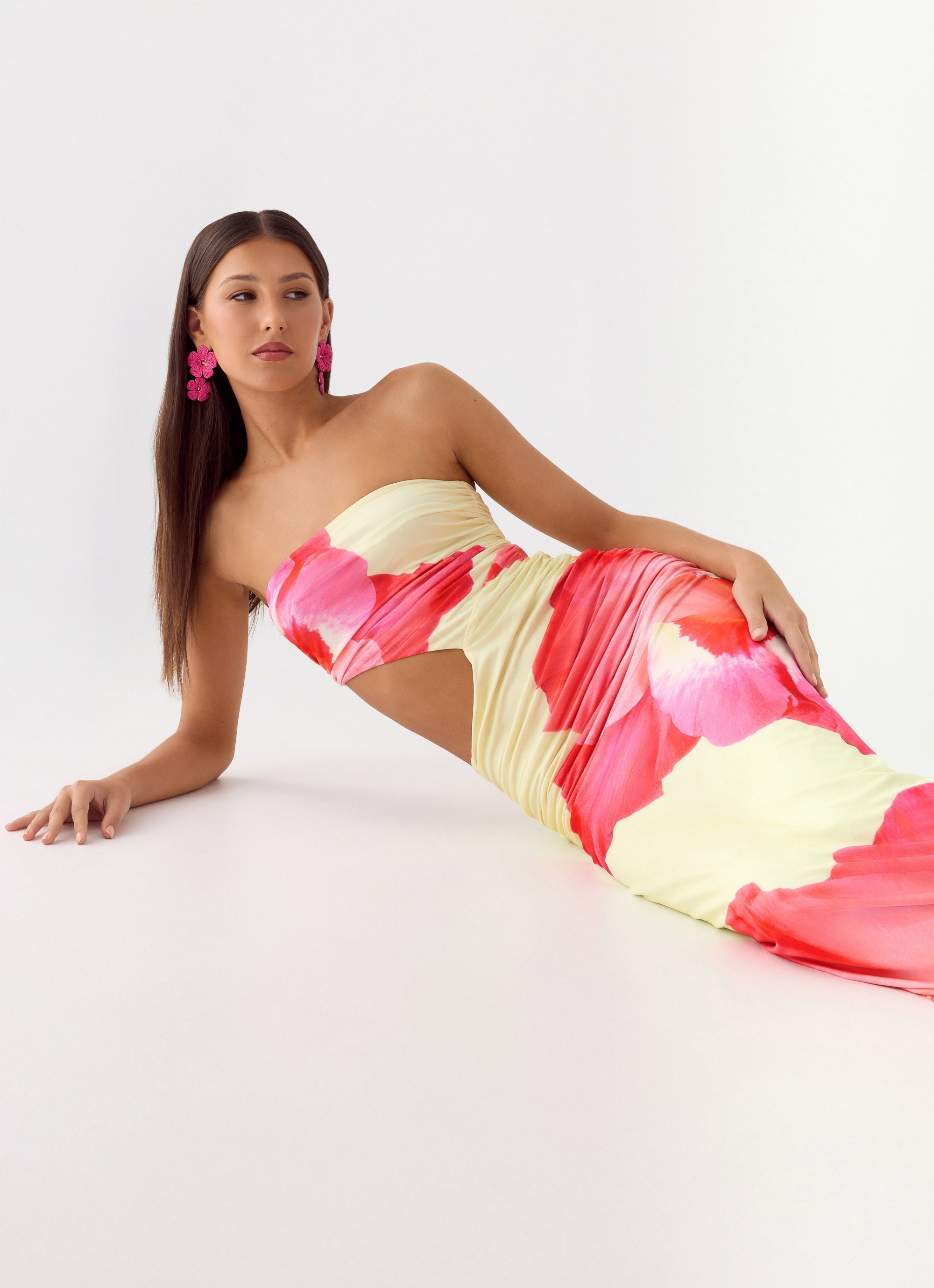 In The Rhythm Maxi Dress - Yellow Floral Spritz