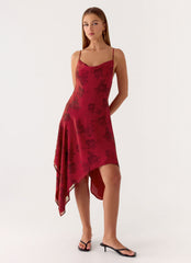 Jasiel Midi Dress - Cherry Rose