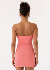 Jiliana Strapless Mini Dress - Coral