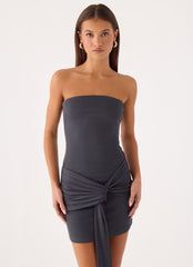 Jiliana Strapless Mini Dress - Charcoal