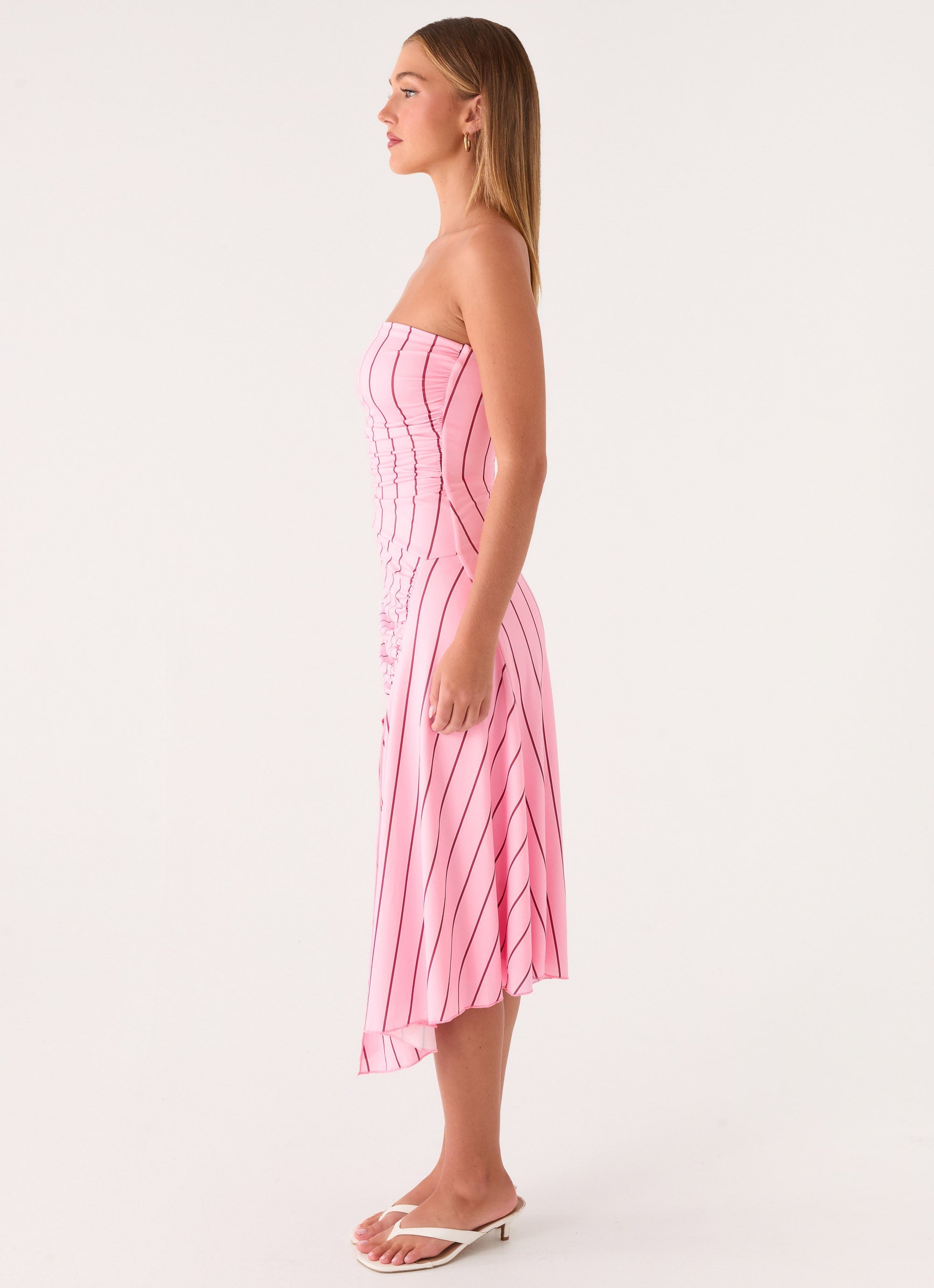 Jorvana Midi Dress - Strawberry Stripe