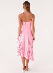 Jorvana Midi Dress - Strawberry Stripe