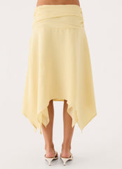 Jude Midi Skirt - Yellow Cream