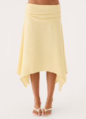 Jude Midi Skirt - Yellow Cream
