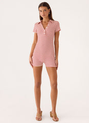 Kairah Playsuit - Red/White Stripe