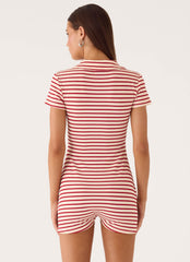 Kairah Playsuit - Red/White Stripe