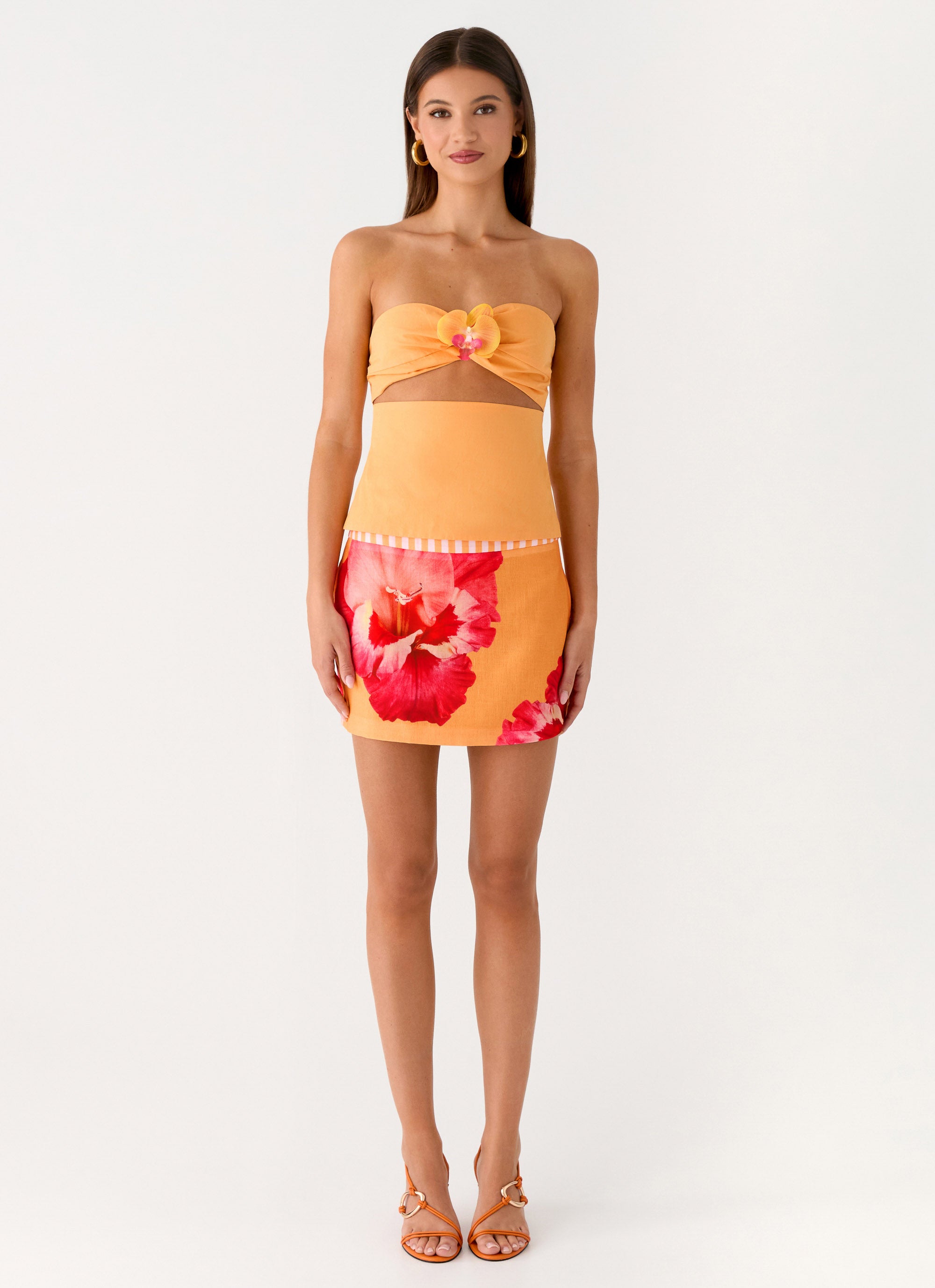 Kalya Mini Skirt - Orange